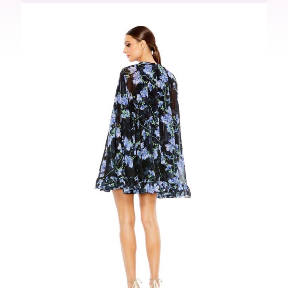 Mac Duggal Floral Cape Party Dress NWT Size 4 - Picture 3 of 8